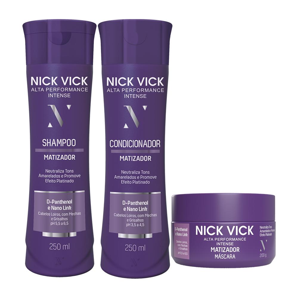 Kit Nick Vick Matizador Shampoo 250ml + Condicionador 250ml + Máscara 200g