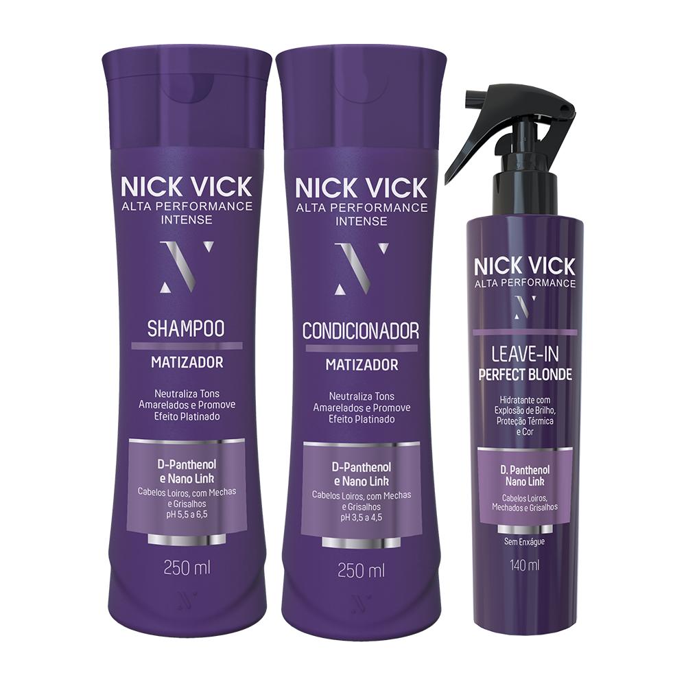 Kit Nick Vick Matizador Shampoo 250ml + Condicionador 250ml + Leave In 140ml