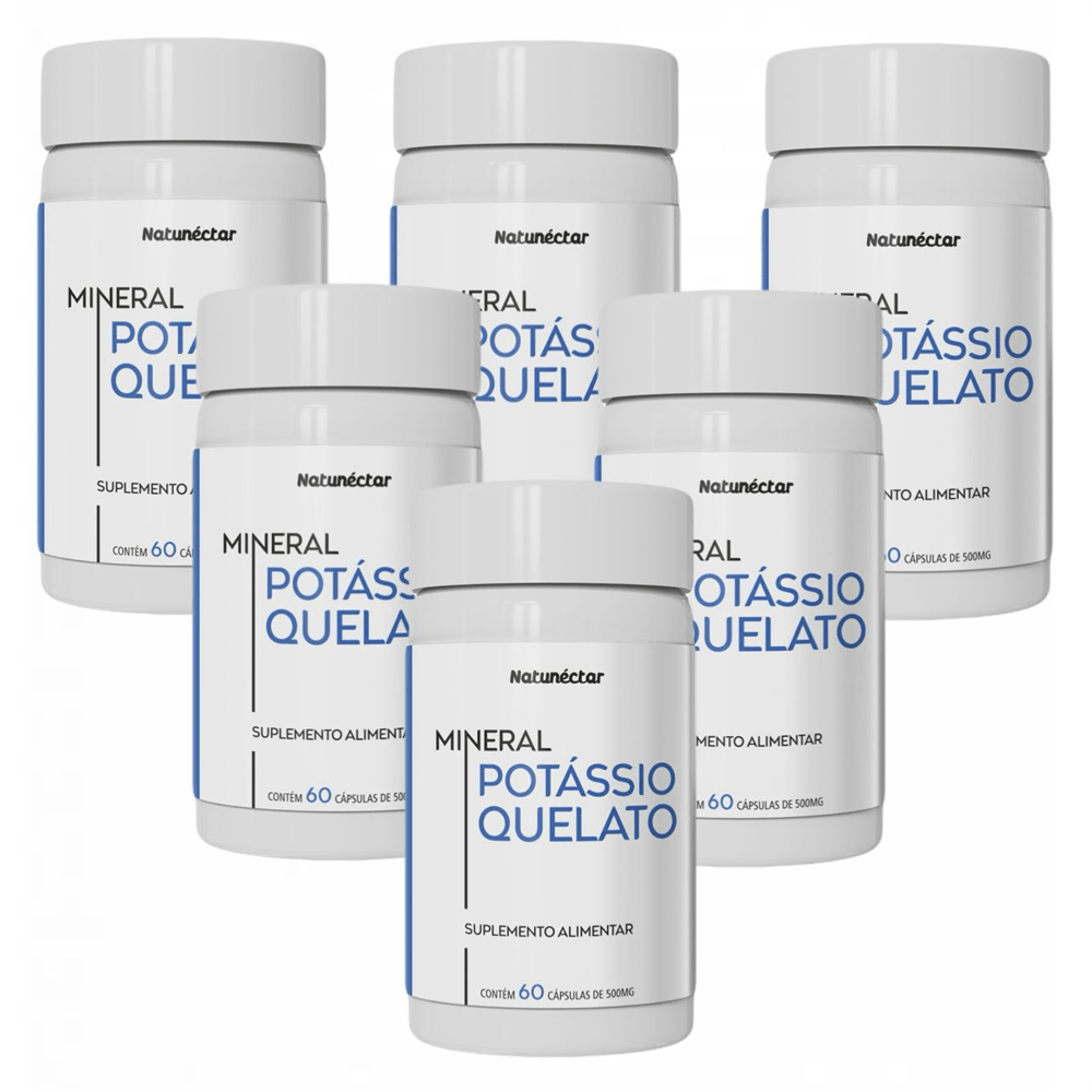 Kit Potássio Quelato Natunéctar 60 Cápsulas 6 Unidades