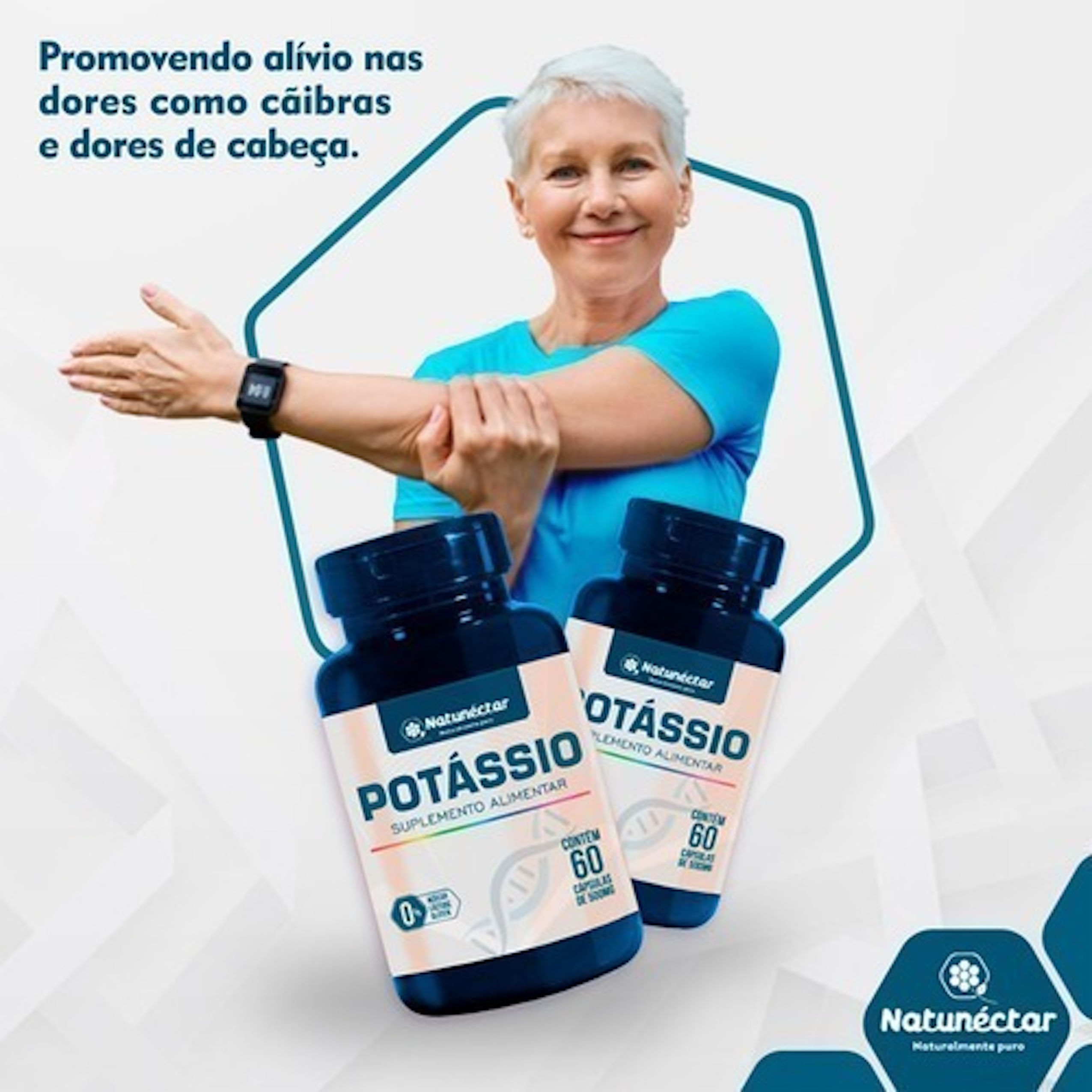 Kit Potássio Quelato Natunéctar 60 Cápsulas 6 Unidades