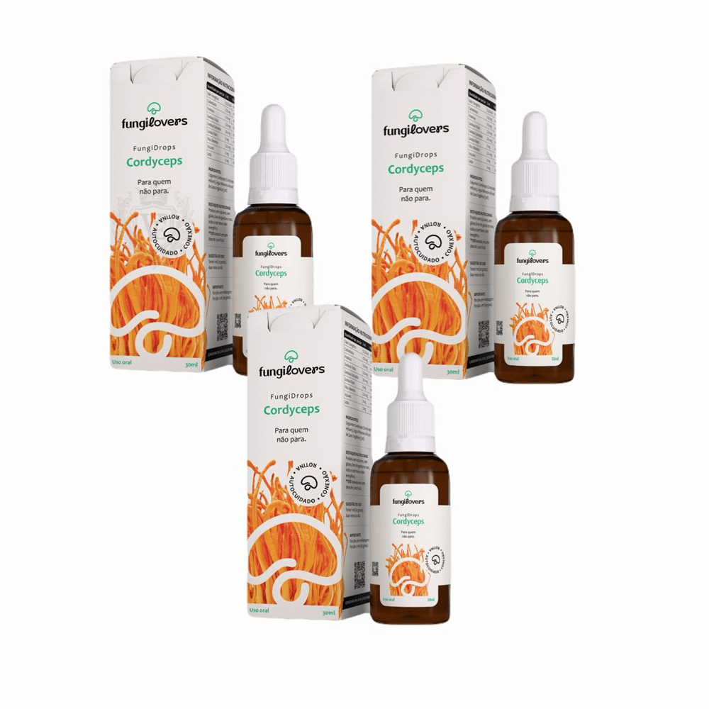 Kit Extrato de Cordyceps Militaris Fungilovers 30ml 3 Unidades