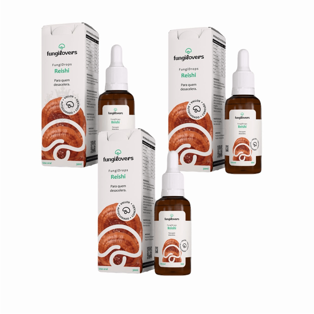 Kit Extrato Reishi Ganoderma Lucidum Fungilovers 30ml 3 Unidades