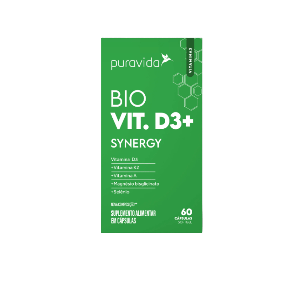 Bio Vitamina D3 Synergy Pura Vida 60 Cápsulas