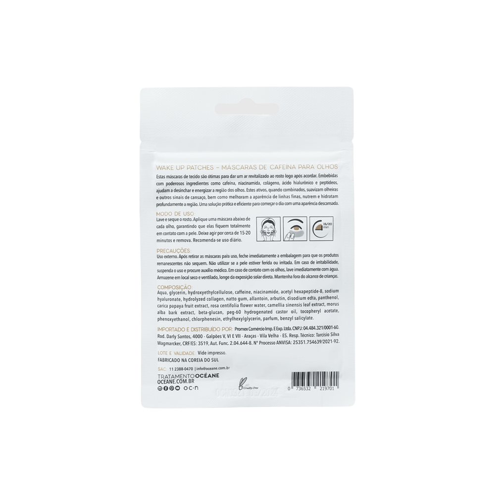 Máscara de Cafeína para Olhos Wake Up Patches 30un