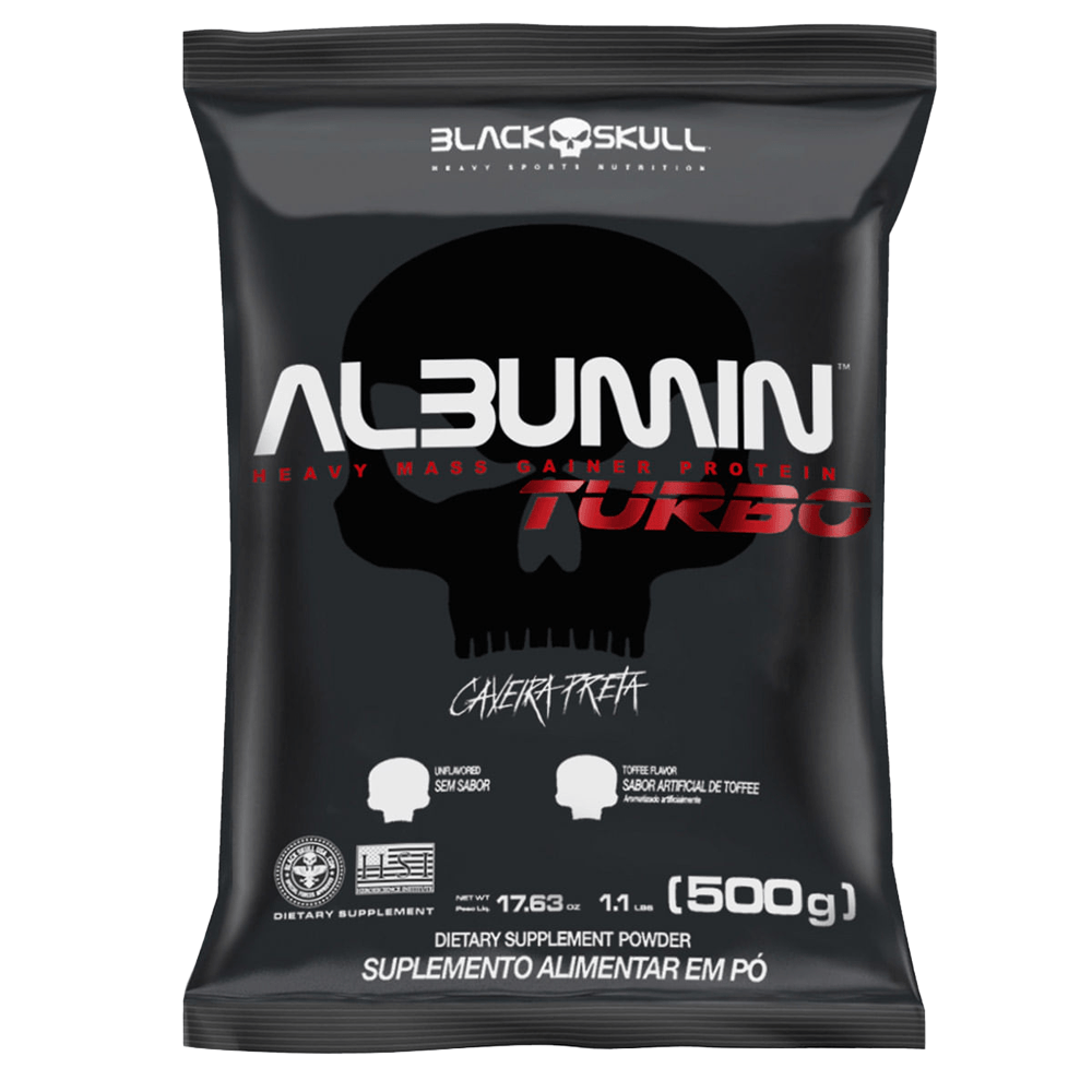 Albumin Turbo Refil Black Skull Sem Sabor 500g
