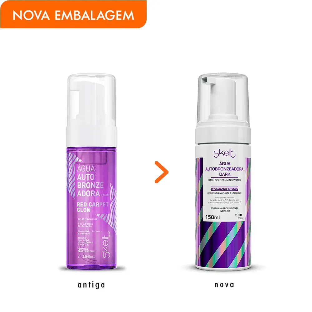 Água Auto Bronzeadora Skelt Red Carpet Glow Dark 150ml