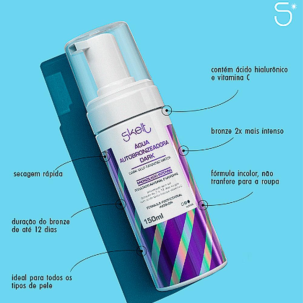 Água Auto Bronzeadora Skelt Red Carpet Glow Dark 150ml