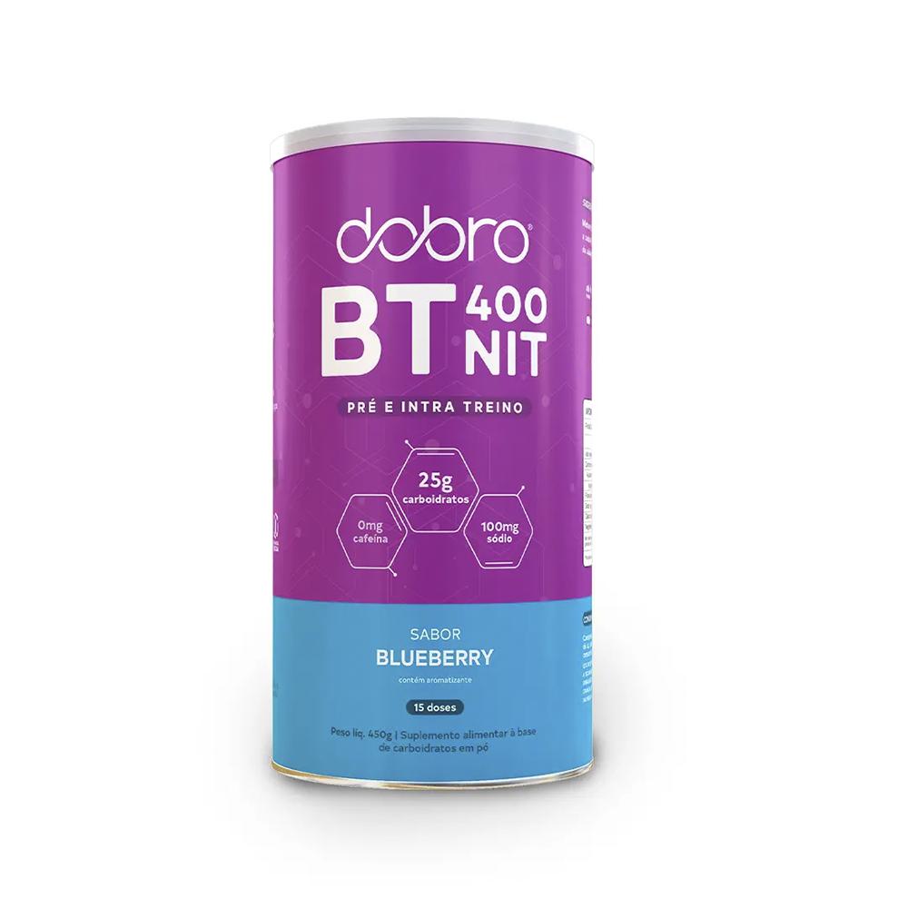 Suplemento Energético Nitrato Bt 400 Dobro 450g Sabor Blueberry