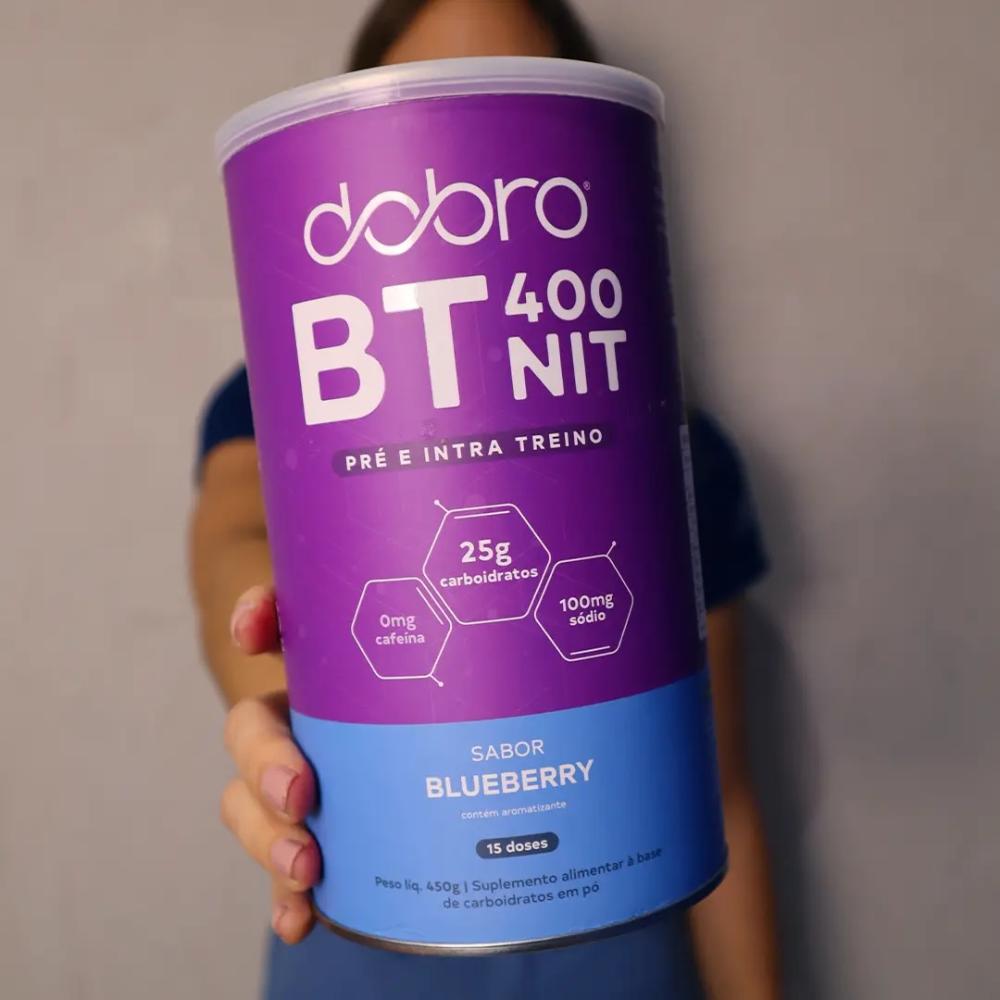 Suplemento Energético Nitrato BT 400 Dobro 450g Sabor Blueberry