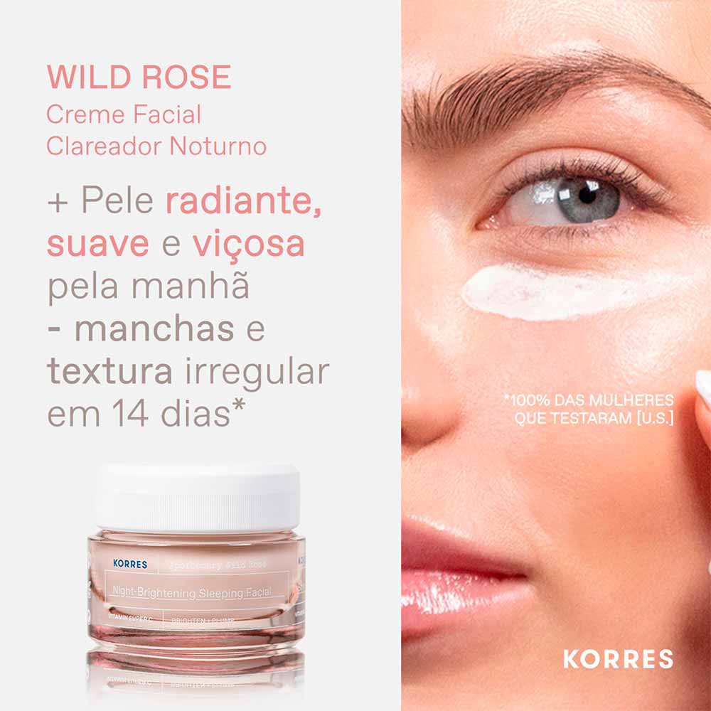 Creme Facial Noturno de Clareamento Wild Rose Korres 40ml