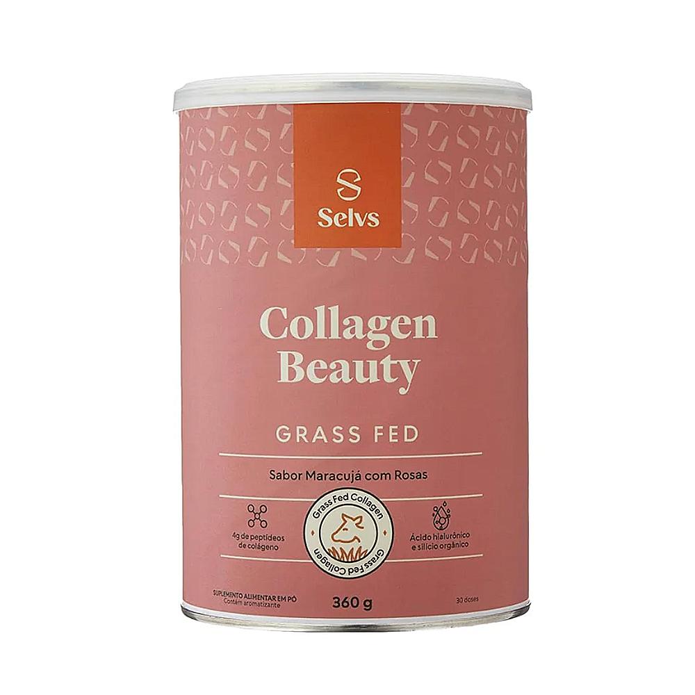 Suplemento Alimentar Em Pó Collagen Beauty Selvs 360g Sabor Maracujá Com Rosas