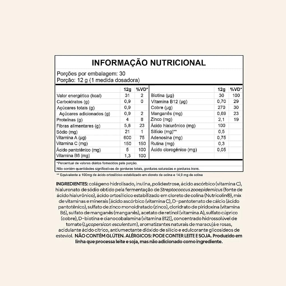 Suplemento Alimentar em Pó Collagen Beauty Selvs 360g Sabor Maracujá Com Rosas
