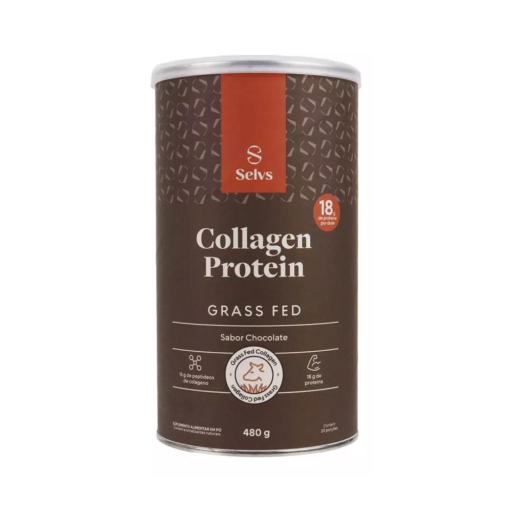 Suplemento Alimentar em Pó Collagen Protein Selvs 480g Sabor Chocolate