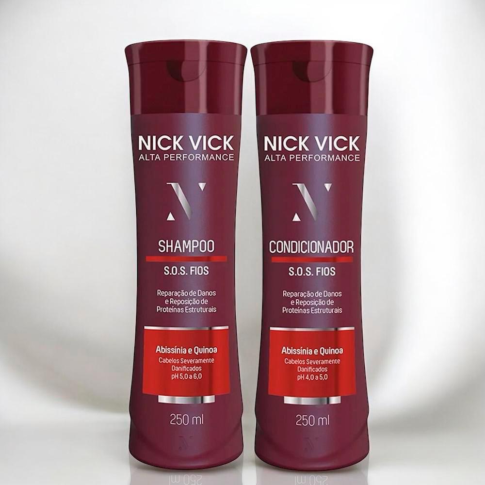 Kit Shampoo 250ml + Condicionador 250ml S.O.S Nick Vick
