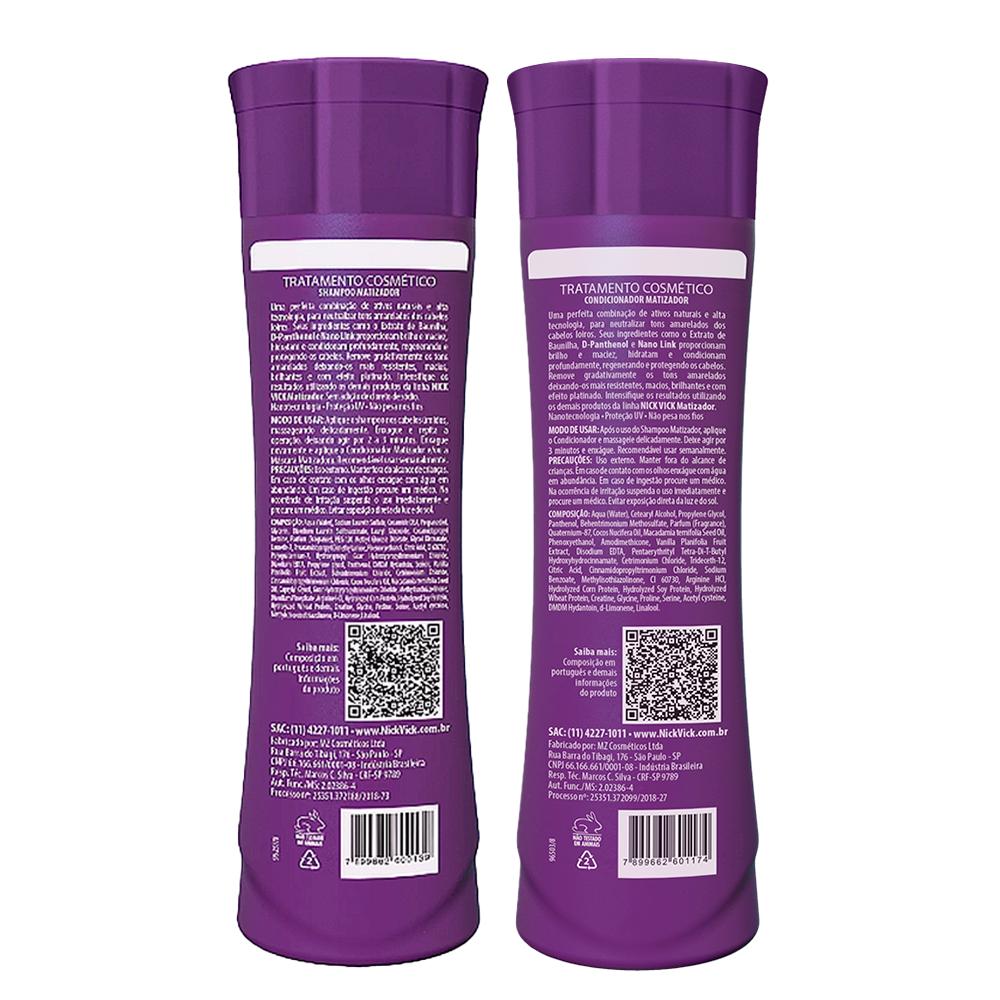 Kit Shampoo Matizador 250ml + Condicionador Matizador 250ml Nick Vick