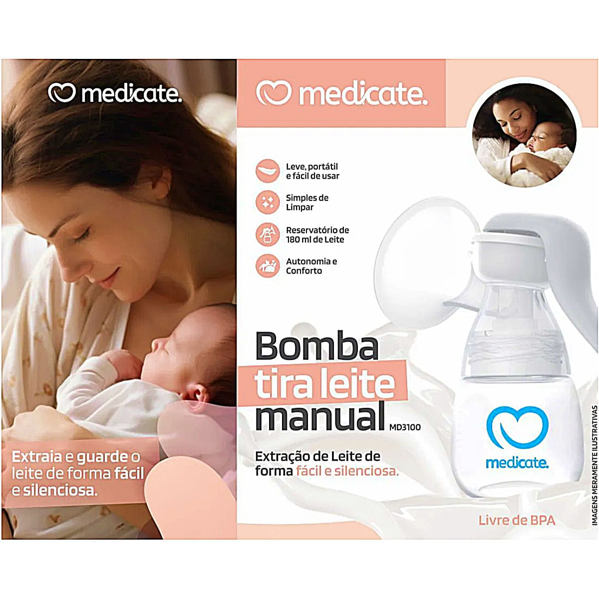 Bomba Tira-Leite Materno Manual Medicate MD3100