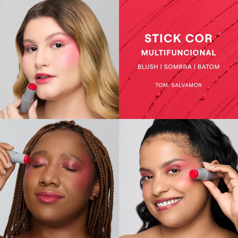 Stick Multifuncional Boca Rosa Cor Salvamor