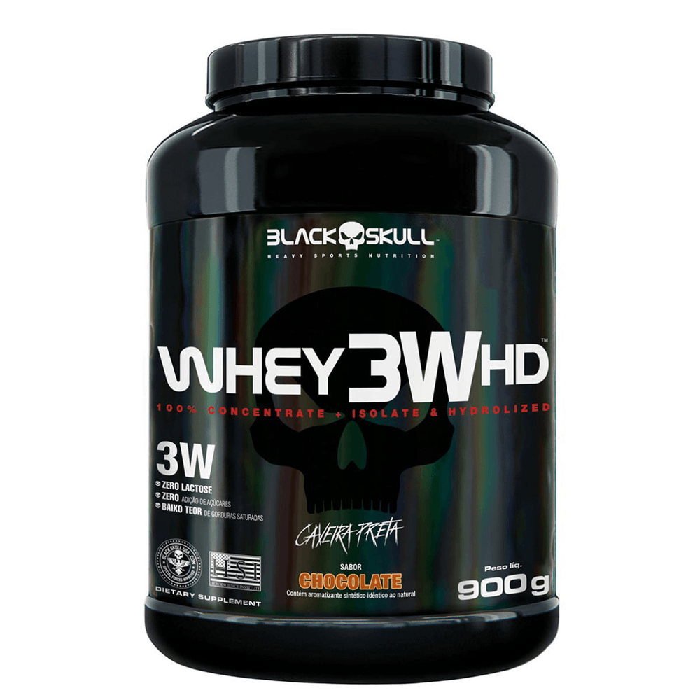 Whey 3w Hd Black Skull Chocolate 900g