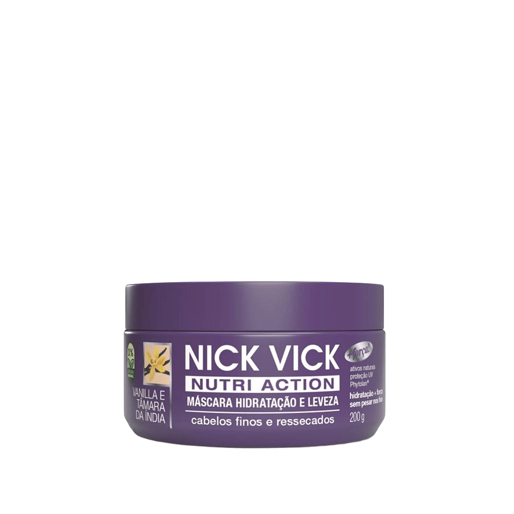 Máscara Hidratação E Leveza Nutri Action Nick Vick 200g