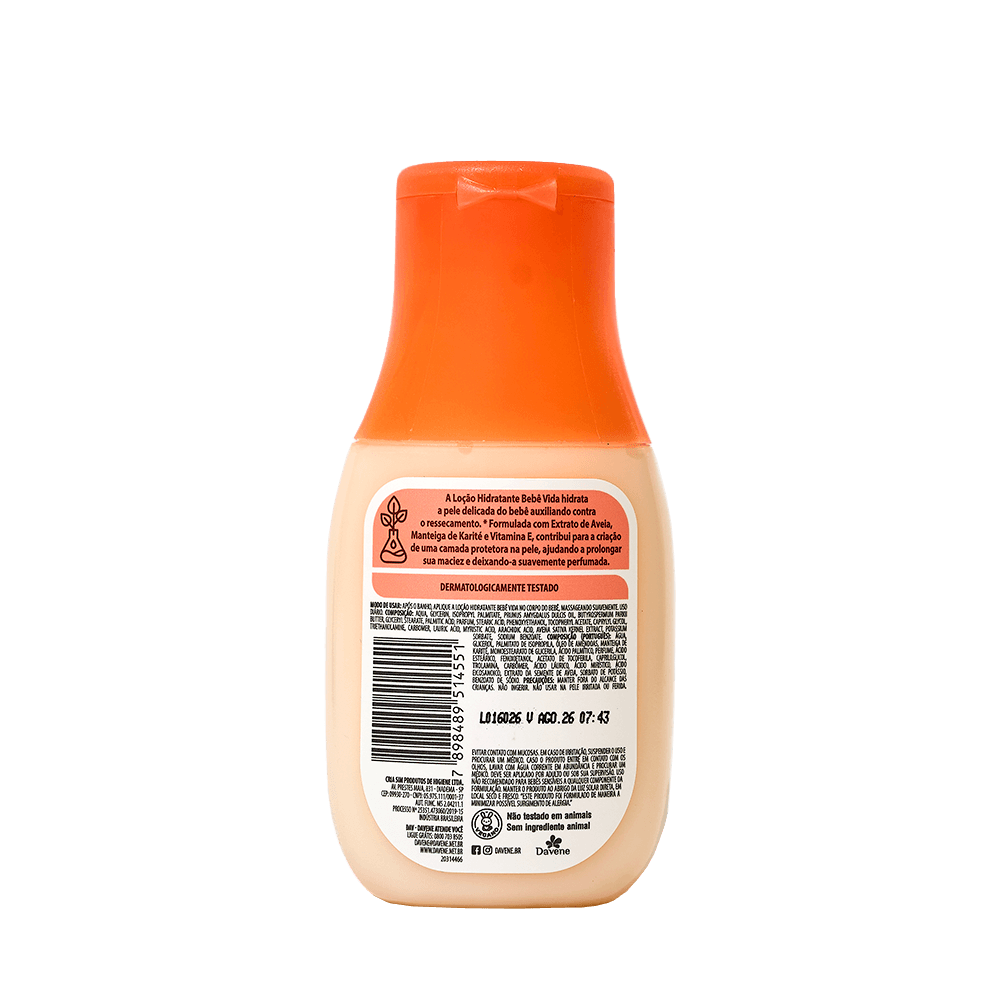 Loção Hidratante Bebê Vida Extrato de Aveia Davene 200ml