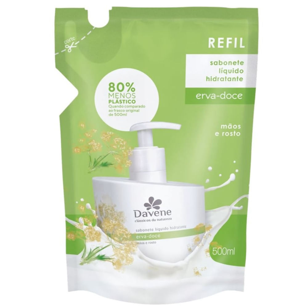 Refil Sabonete Líquido Clássicos Da Natureza Erva Doce Davene 500ml