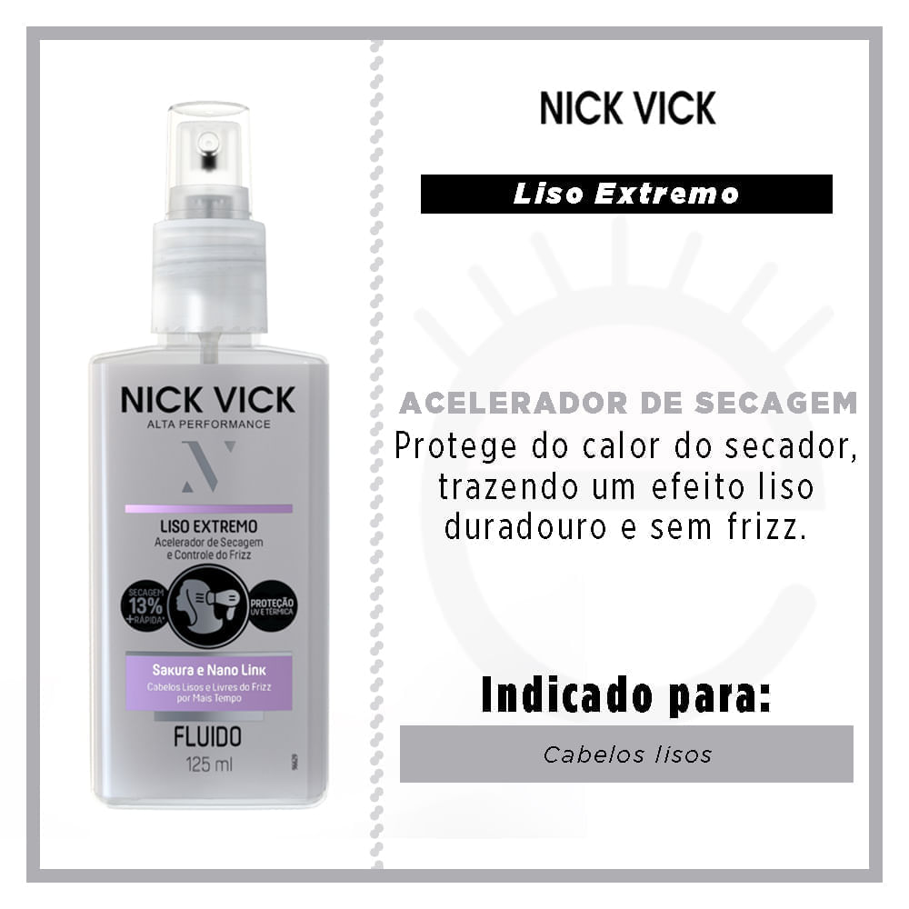 Fluído Acelerador de Secagem Liso Extremo Nick Vick 125ml