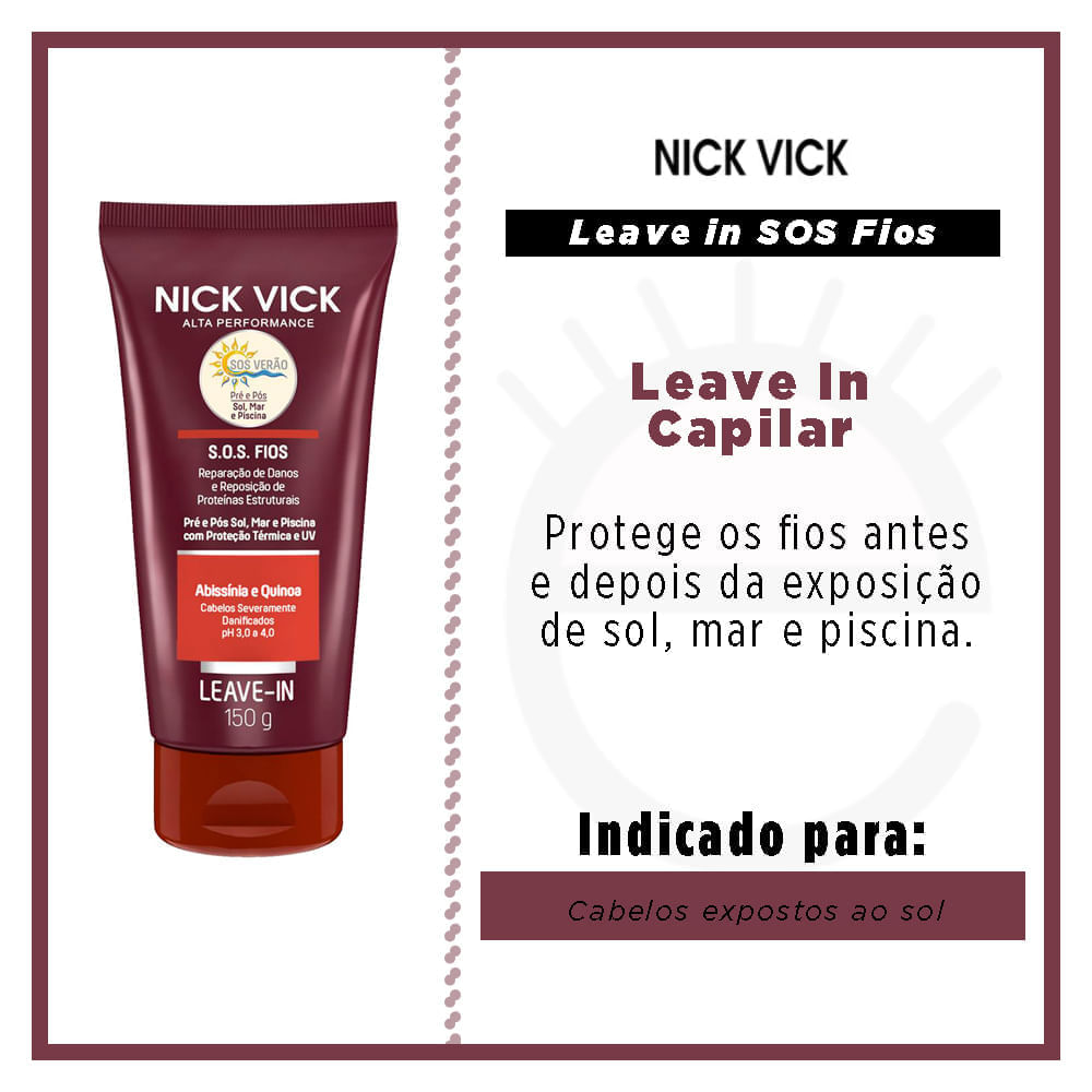Leave-In SOS Fios Alta Performance Nick Vick 150g