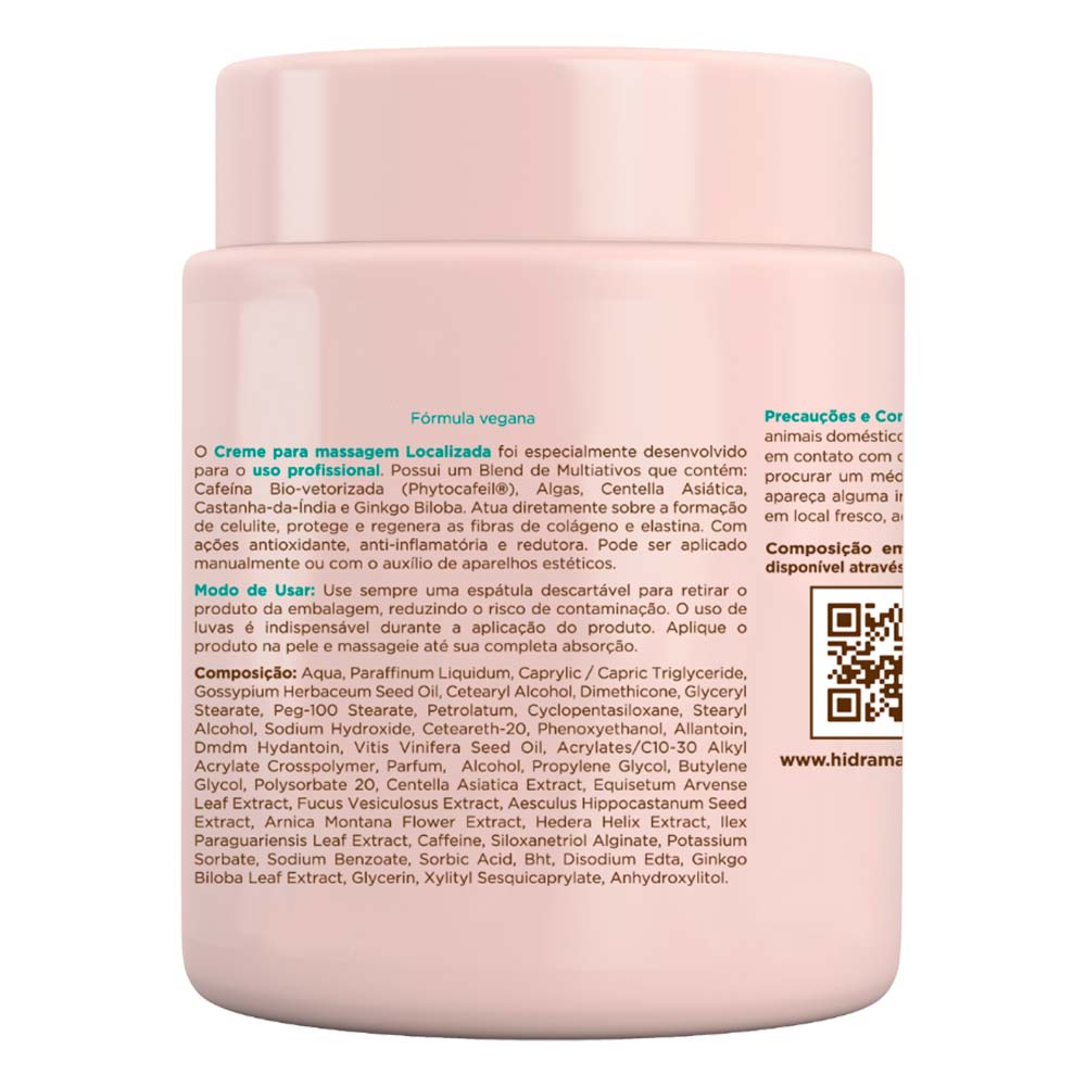 Creme Para Massagem Localizada Hidramais Profissional 1kg