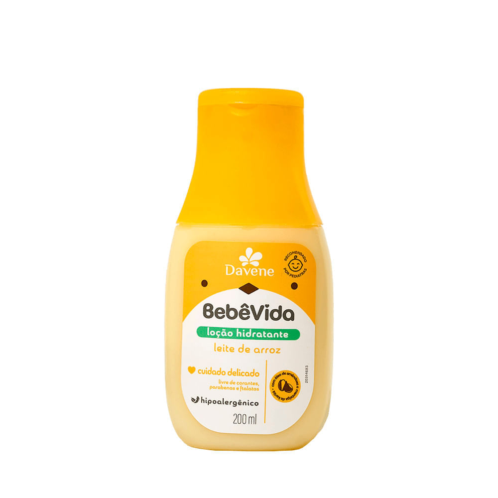 Loção Hidratante Bebê Vida Leite De Arroz Davene 200ml