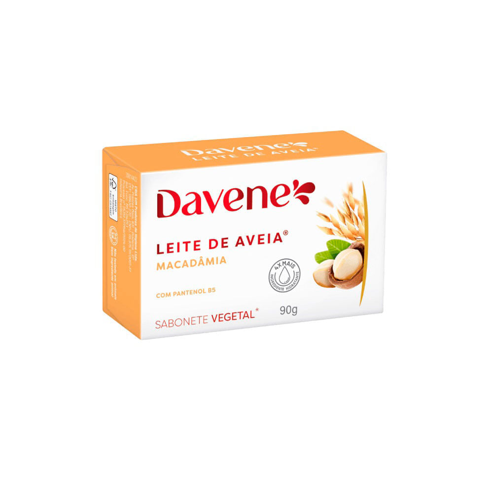 Sabonete Vegetal Em Barra Leite De Aveia E Macadâmia Davene 90g