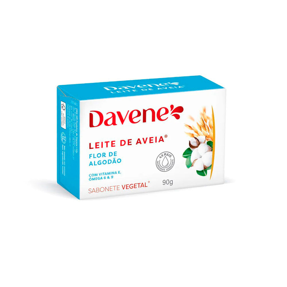 Sabonete Vegetal Em Barra Leite De Aveia Flor De Algodão Davene 90g