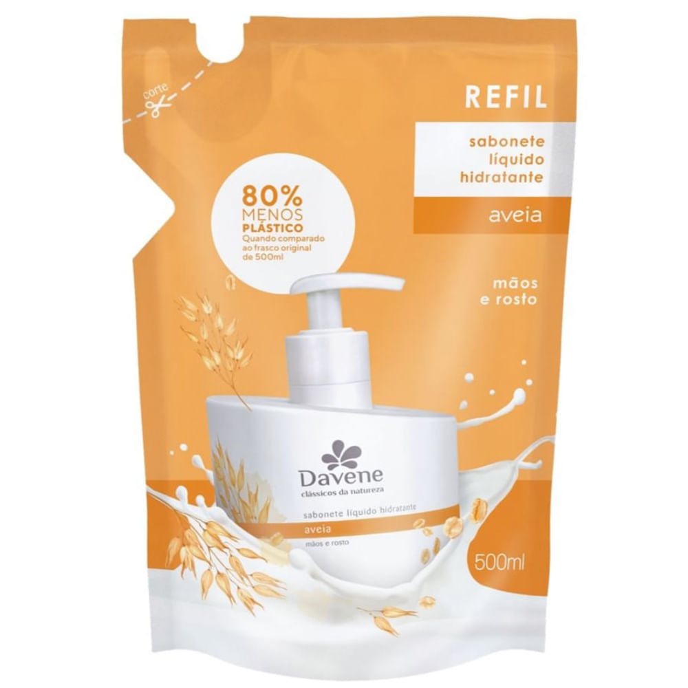 Refil Sabonete Líquido Clássicos Da Natureza Aveia Davene 500ml