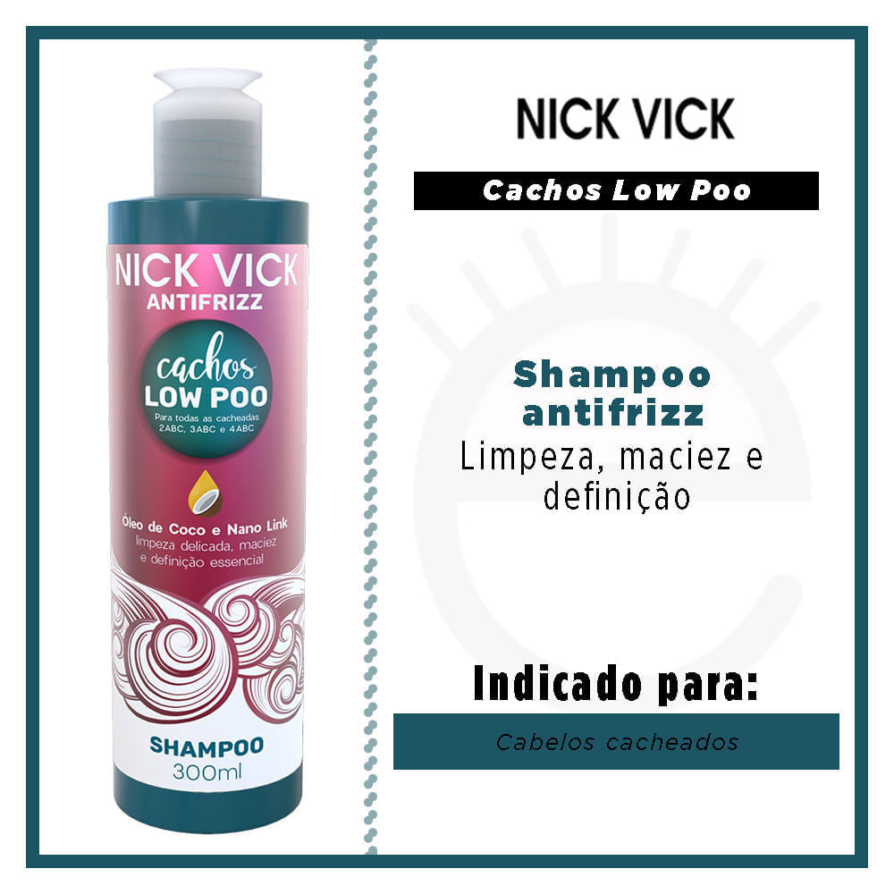 Shampoo Antifrizz Cachos Low Poo Nick Vick 300ml