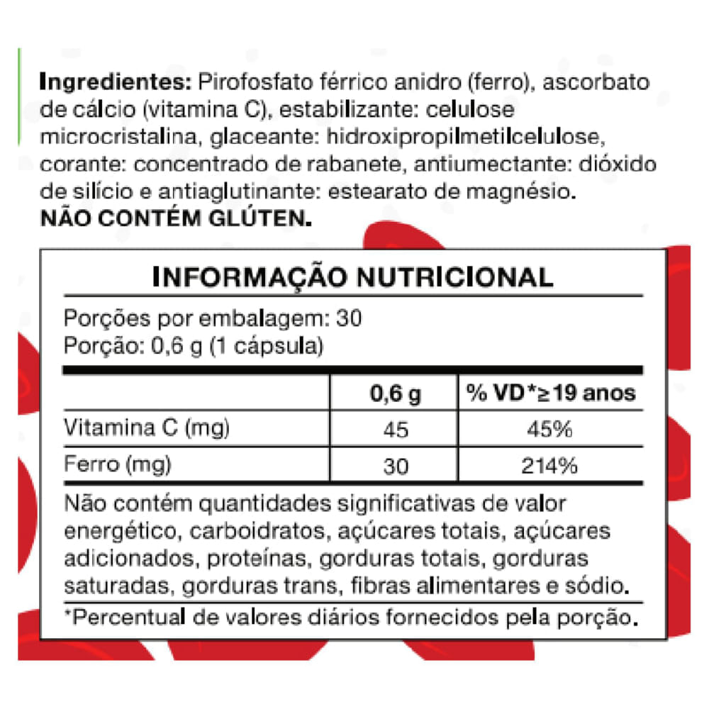 Ferro Lipossomal Bioroots 30 Cápsulas