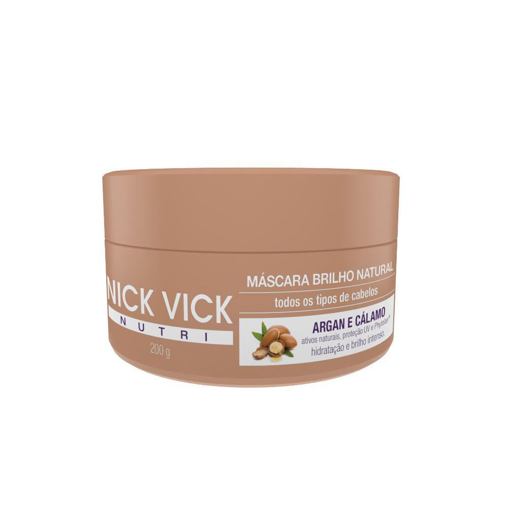Máscara Capilar Para Cabelos Ressecados Argan E Cálamo  Nick Vick 200g