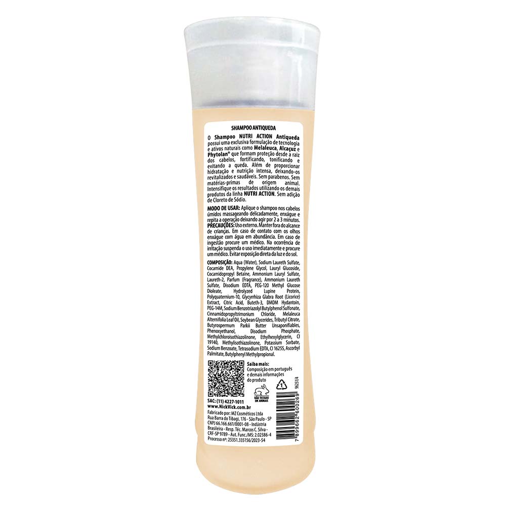 Shampoo Antiqueda Nutri-Hair Nick & Vick 260ml