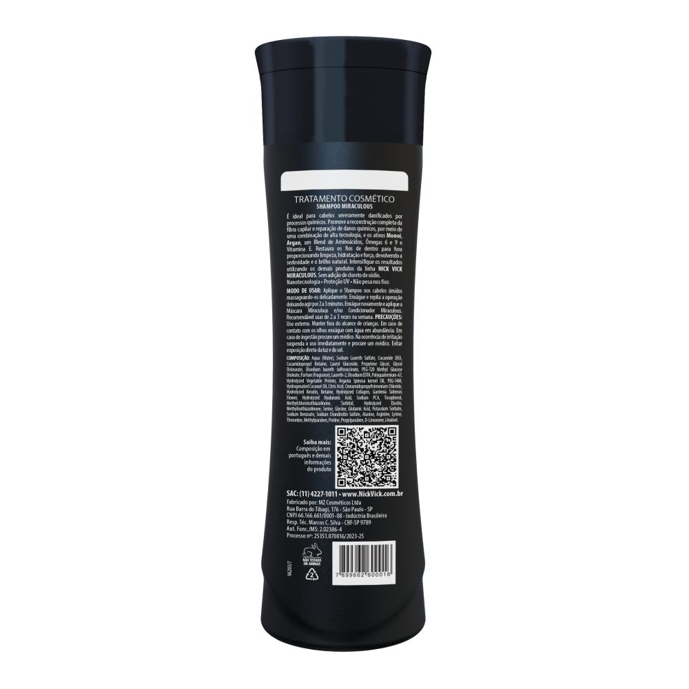 Shampoo Pro-Hair Reestruturador Monoi e Argan Nick Vick 250ml