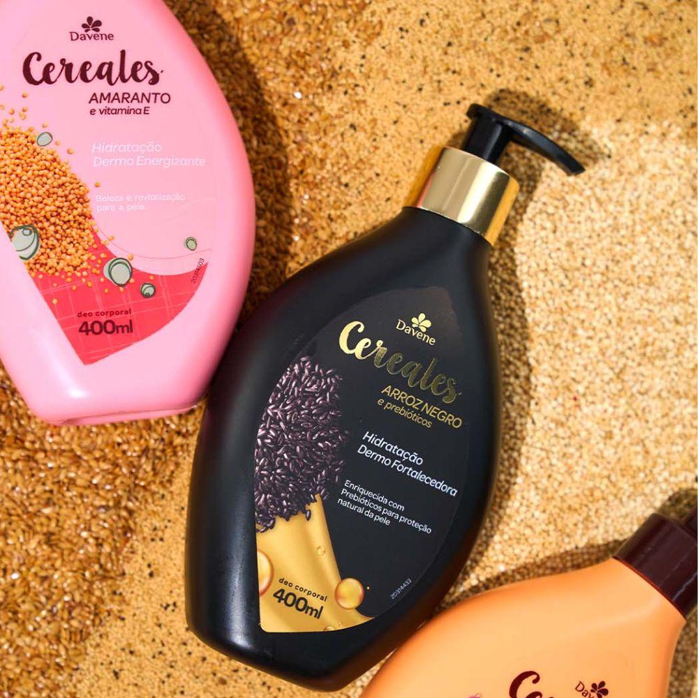 Kit Cereales Dermo Energizante Davene Hidratante 400ml + 2 Sabonetes Vegetais 100g