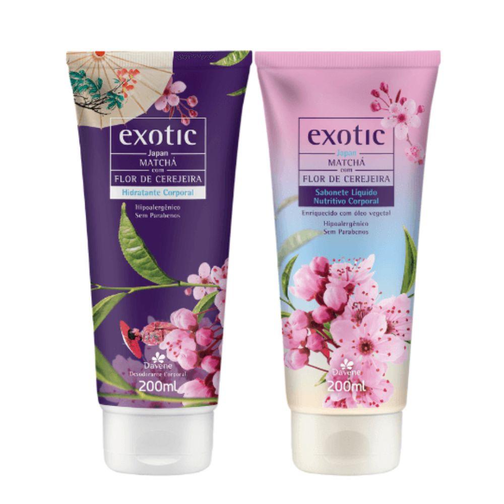 Kit Exotic Japan Hidratante 200ml + Sabonete Líquido 200ml Davene
