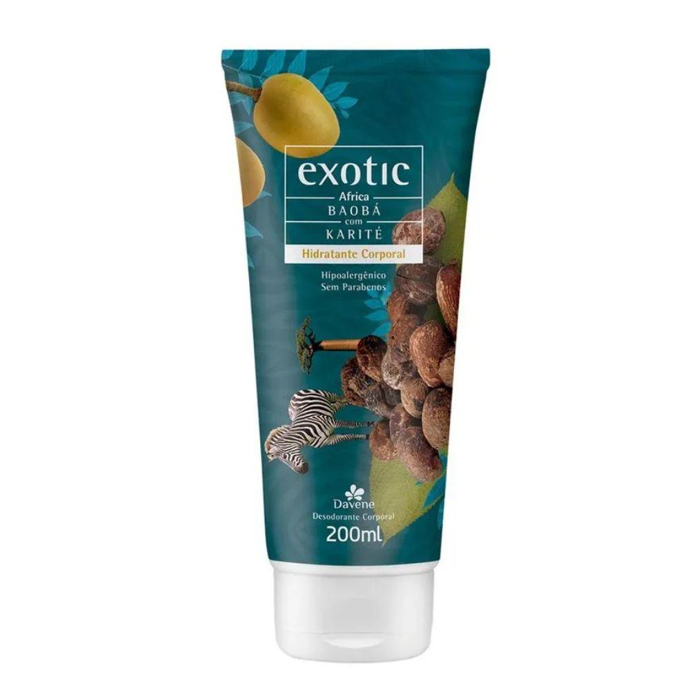 Kit Exotic África Hidratante 200ml + Sabonete Líquido 200ml Davene