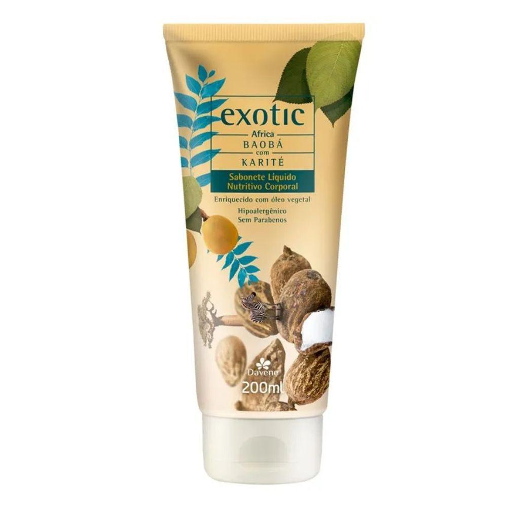 Kit Exotic África Hidratante 200ml + Sabonete Líquido 200ml Davene