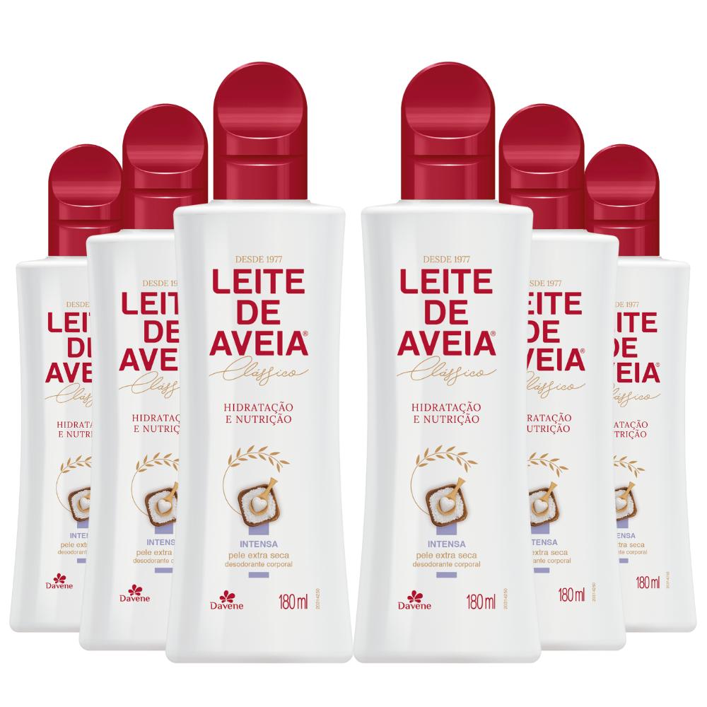 Combo Hidratantes Corporais Leite de Aveia Davene 180ml 6 Unidades