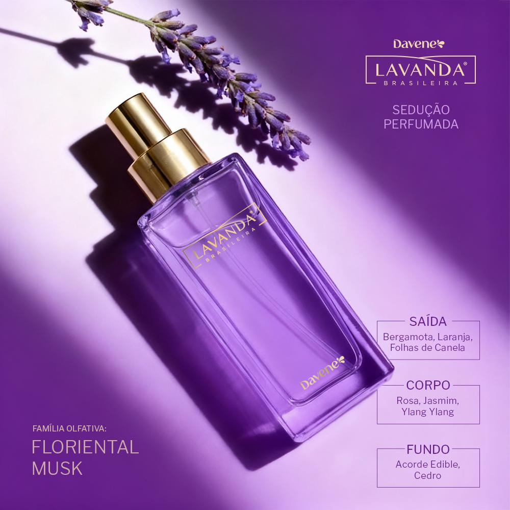 Colônia Lavanda Brasileira Sedução Perfumada Davene 150ml