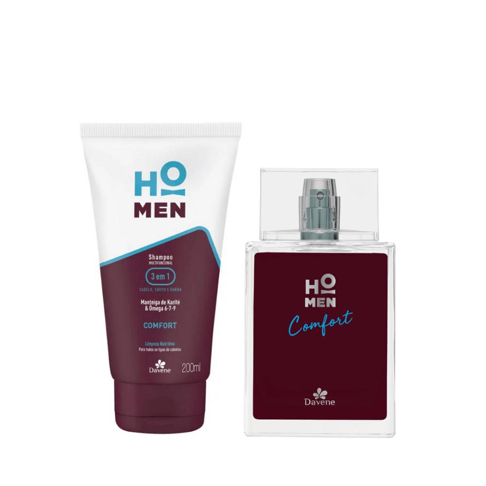 Kit  Ho Men Comfort Davene Shampoo Multifuncional 3 Em 1 Comfort 200ml + Colônia Comfort Ho Men 100ml