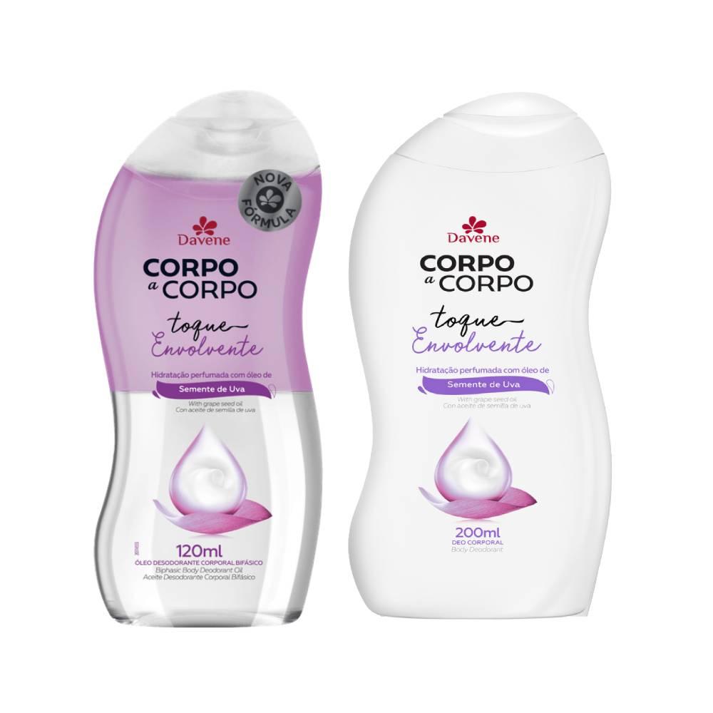 Kit Hidratante Envolvente Davene Loção Corporal 200ml + Óleo Bifásico 120ml