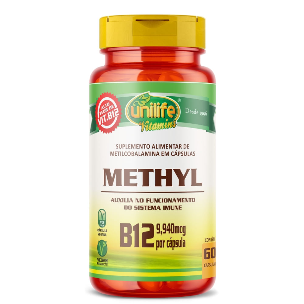 Vitamina B12 (Metilcobalamina) Unilife 350mg 60 Cápsulas