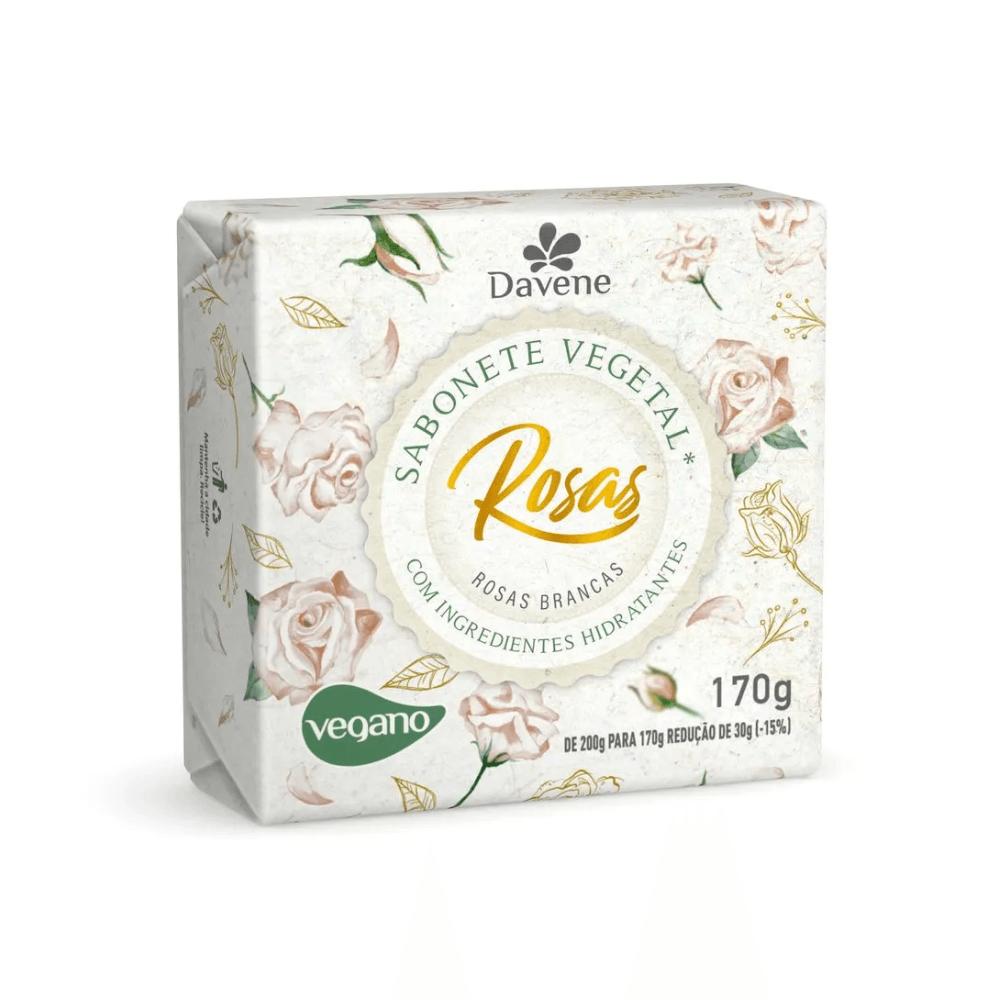 Kit Velvet Rosas Brancas Davene Colônia 100ml + Óleo Corporal 200ml + Sabonete Vegetal 170g