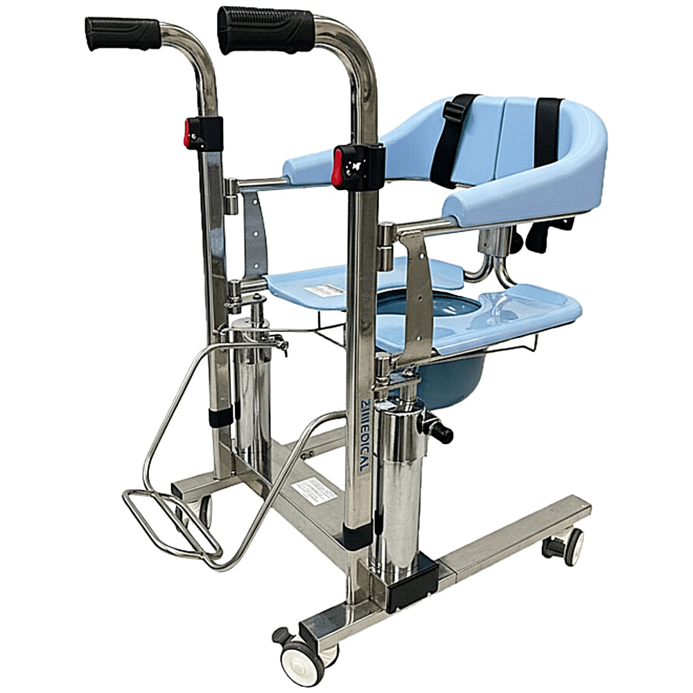 Cadeira De Transferência E Banho Multiuso Em Aço Inoxidável Zimedical