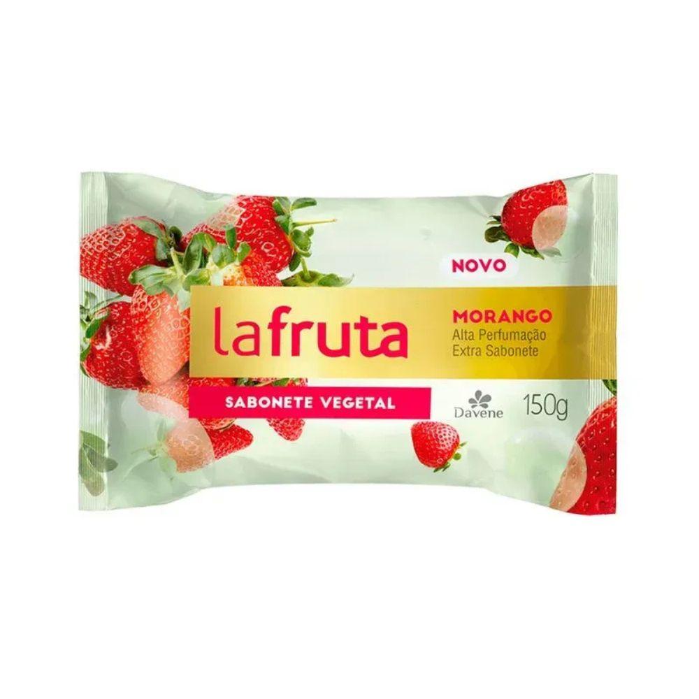 Sabonete em Barra Vegetal La Fruta Morango Davene 150g 3 Unidades