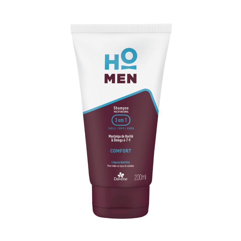 Shampoo Multifuncional Ho Men 3 em 1 Comfort Davene 200ml